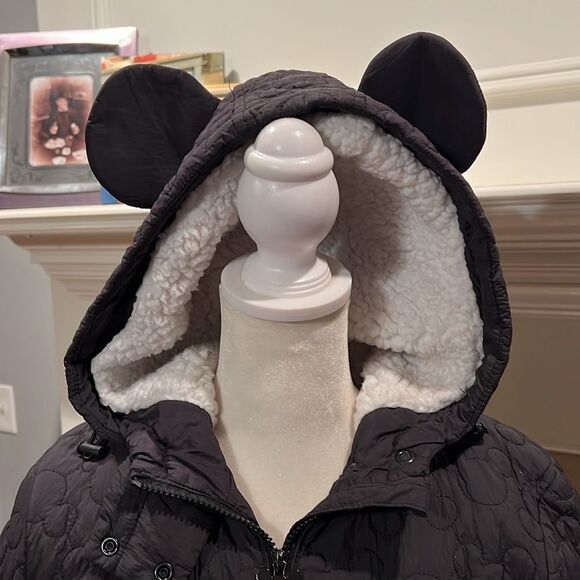 Disney Mickey Mouse Icon embroidered Fleece Lined Quilted Jacket - Picture 2 of 8